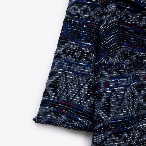 ZARA FLUID JACQUARD COAT LIMITED EDITION - Picture 11 of 12